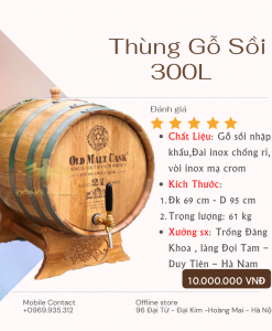 Cách dùng thùng gỗ sồi 300L ngâm rượu