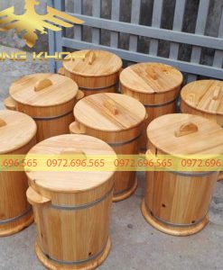 Thùng gỗ đựng gạo 30kg chất lượng cao