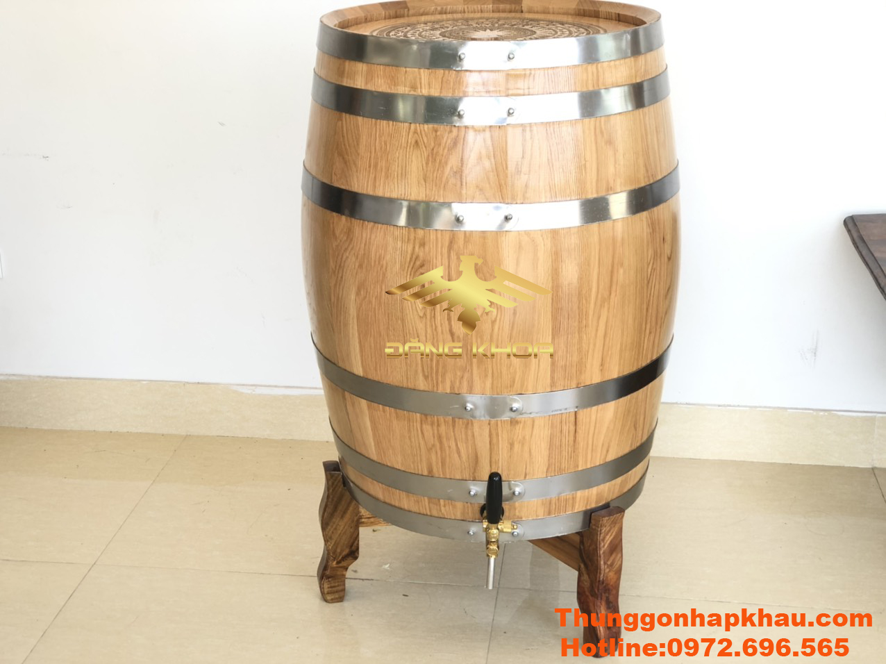 Thùng gỗ sồi ngâm rượu 100l của Thunggonhapkhau.com