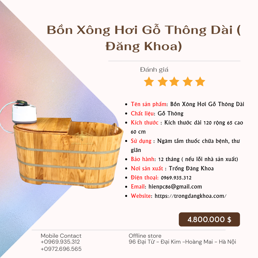 Bồn tắm gỗ - sản phẩm bồn tắm phổ biến nhất tại quận Thanh Xuân